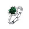 Huajie Amor Diamante Rosa Piedra Brillante Anillo Abierto Lujo Ligero Forma de Corazón Popular Transfronterizo Amazon Joyería para Mujer