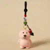 Chaveiro de Escultura em Madeira Artesanal Urso de Pelúcia para Homens e Mulheres, Corrente de Pingente para Mochila de Urso, Pingente Fofo, Presente para Amigos
