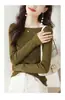 Camisa de manga larga con hombros descubiertos para mujer, nueva moda otoño 2026, top interior, blusa elegante, camiseta base de punto