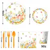 Festival de la Cosecha de Otoño de Amazon con Temática de Hoja de Arce y Calabaza Platos de Papel Desechables, Vasos de Papel, Servilletas de Papel, Banderines, Manteles de Mesa, Pe