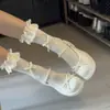 Zapatos Planos Redondos Versátiles con Lazo de Perla Blanca Zapatos Pequeños de Cuero para Mujer 2026 Verano Nuevas Llegadas Corte Bajo Mary Jane Zapatos de una Sola Pieza