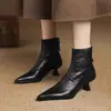 Zapatos de Mujer Talla Grande 41 a 43 Botines de Mujer Tacones Altos Punta Fina Tacón de Aguja Botas de Mujer Otoño Invierno Forro de Terciopelo Adelgazantes Botas de Mujer de Gama Alta