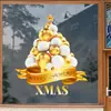 Decoración de Atmósfera Navideña Escena Dorada con Globos Arreglo de Pegatinas Electrostáticas para Puertas de Vidrio Decoraciones para Ventanas Pegatinas para Centros Comerciales