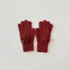 Guantes Infantiles Otoño Sur Invierno Nuevo Estilo Moda para Niñas Cálidos Largos de Punto Cinco Dedos Guantes para Bebé