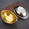 Cuenco de lingote dorado de acero inoxidable 304 estilo coreano, plato para aperitivos, plato frío de cocina coreana, plato para aperitivos, ensalada, postre.
