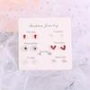 [7 pares] brincos de uma semana femininos estilo coreano personalidade geométrico amor pequenos brincos combinação de brincos explosiva