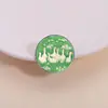 Aliexpress Broche de Paisaje de Pintura al Óleo de Dibujos Animados Creativo y Personalizado Insignia Redonda de Metal de Ganso Blanco Grande al Por Mayor