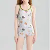 Traje de Baño de Natación de Competición para Mujer 2026 Modelo Nuevo Sexy Espalda Descubierta Estampado de Sirena Enterizo Cuello Cuadrado Traje de Baño Deportivo para Aguas Termales