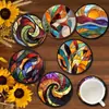 Patrón de Posavasos de Mandala Más Vendido de Amazon Resistente al Calor Posavasos de Madera Set de Accesorios para Cocina Restaurante Bar Transfronterizo