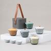 Set de Té de Cerámica Portátil para Viaje Montado en Coche para Exteriores Rápido Una Olla Dos Cuatro Tazas Regalo de Negocios Evento Venta al por Mayor