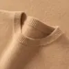 Nuevo Suéter de Cachemira Grueso para Bebé 2025 Suéter de Cachemira para Hombre Cuello Redondo Bajo Estilo Casual de Negocios Otoño e Invierno