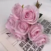 Conjunto de Flores Artificiais Rosa da Montanha de Neve Decoração Flor Artificial Flor de Casamento Adereços de Fotografia Buquê Sala de Estar de Casa Flor Artificial