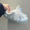 Zapatillas Estilo Coreano 2025 Primavera y Otoño Nuevos Zapatos de Entrenamiento Moral Perla Encaje Planos Dopamina Deportivos Zapatos de Entrenamiento Moral para Mujer