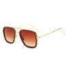 Gafas de Sol Estilo Europeo y Americano de Iron Man para Hombre, Montura Cuadrada, Gafas de Sol Estilo Spider-Man, Anti-UV, Montura Metálica de Moda