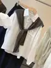 Conjunto de dos piezas para mujer con diseño estilo coreano, chal de punto, camisa de manga larga, nueva colección de otoño, corte holgado, rejuvenecedor, top casual moderno