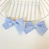 Horquilla de Tela Cuadros Lazo Dulce Clip Estilo Preppy Lindo Tocado Pinza de Pato Simple Pinza para el Cabello