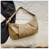 Bolso Dumpling Plisado de Cuero Suave Retro de Gran Capacidad Estilo Ins Coreano, Estilo Lazy Casual Versátil Cuerno de Hombro Único Cruzado