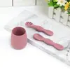Ins Set de Vajilla Suplemento Alimenticio para Bebés Suministros para Bebés Cuchara de Silicona Pegajosa Niños Comida Grado Alimenticio Taza de Silicona Cuchara Pegajosa