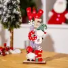 Decoración Navideña Nueva Transfronteriza Hombre Viejo de Madera Escandinavo Sin Rostro Letras Pintadas Adornos DIY Adornos de Duendes Navideños