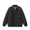 Yidao Vintage 26 Primavera Nova Retrô Americano Simples Design Bordado de Letras Solta Versátil Jaqueta de Voo