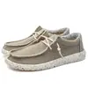 2025 Venta al por mayor Primavera Nueva Zapatos para hombre Casual Transpirables de Tela Ligeros de PU Lona Zapatos Slip-on