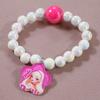 Pulseira de contas de cor doce infantil, linda pulseira de princesa Barbie de desenho animado, menina, tudo combinando, primeiro lote de joias