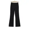 Fs568-25 Primavera Nuevo Estilo Europeo y Americano Estilo Blogger Ins Pantalones Sexy de Cintura Alta con Caída Ligeramente Acampanados que Cubren la Cadera Pantalones Casuales