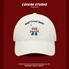 Gorra de Béisbol Bordada de Cachorro Estilo Coreano Ins Dulce y Linda para Hombres y Mujeres, Versátil para Primavera y Otoño, Hace que la Cara se Vea Más Pequeña, Gorra de Pico Suave