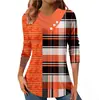 Transfronterizo Europeo y Americano 2023 Amazon Aliexpress Nuevo Tipo de Cuello con Botón Estampado Digital Variado Camisetas para Mujer