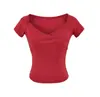 Camiseta Curta Estilo Desejo Puro Menina Apimentada Manga Curta Franzida, Nova Camiseta Básica Lisa Estilo Americano Menina Apimentada de Verão, Top Curto