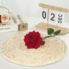 Rosa Redonda Espinhosa de Cabeça Única, Rosa Coroa, Material de Rosa Enrolada para Decoração de Casamento, Flor Artificial para Paisagismo de Loja
