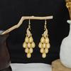 Aretes Cloisonne de Pavo Real para Mujer Plata Miao Imitación Minoría Tótem Fénix Aretes de Campana Área Escénica Accesorios para las Orejas