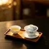 Mojing Lana de Cordero Porcelana de Jade Hielo de Jade Carpa Pintada a Mano Cerámica Juego de Té Taza para Anfitrión Hogareño Juego de Té Kung Fu Taza de Degustación