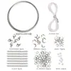 Cuentas de vidrio de colores mixtos, cuentas redondas, anillos abiertos para manualidades, perlas naturales sueltas, accesorios para llaveros