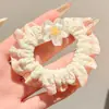 Goma para el Cabello Floral Estilo Francés para Mujer, Elegante Cuerda para Cola de Caballo, Banda de Goma de Alta Elasticidad que No Daña el Cabello, Pequeño Scrunchie Accesorio para el Cabello