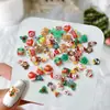 Ornatos para Nail Art Série de Natal Novos Mini Floco de Neve Alce Papai Noel Usar Unha Desenho Animado Ornatos Atacado