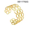 Pulseira de Titânio Personalizada Estilo Europeu e Americano Banhada a Ouro 18K Borboleta Aberta Simples Moderna Estilo Feminino Atacado