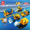 Xinle Nuevo Mediano Ingeniería Pionero Fusión Robot Niño Transformación Ensamblaje Excavadora Coche de Juguete para Niños 2201