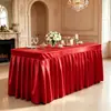 Saia de Mesa de Cetim Cor Sólida Personalizada Toalha de Mesa para Mesa de Conferência Saia para Balcão de Inscrição Toalha de Mesa para Eventos de Exposição Capa de Mesa Capa de Mesa de Escritório