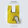 Ins Celebridade da Internet Nova Bolsa de Tricô Estilo Animal Fofo Bolsa Colete Bolsa Feminina Estilo Japonês e Coreano Versátil Bolsa de Tricô para Exterior