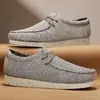 Tendência de Moda 2025 Sapatos Casuais Slip-On de Solado Macio e Preguiçoso de Linho Respirável para Uso Externo, Jovens, Tendência