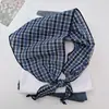 Bufanda Triangular de Algodón 100% Puro Cuadros Británicos Clásicos para Mujer, Bufanda de Cuello Artística Vintage con Borlas, Nueva Bufanda de Cintura Otoño e Invierno 2026
