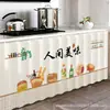 Cortina Cubierta para Gabinete con Riel Deslizante, a Prueba de Polvo, Impermeable, a Prueba de Aceite, para Ocultar Desorden, Cortina para Puerta de Gabinete de Estufa de Cocina, Cortina de Gabinete