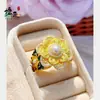 Anillo de Esmalte de Alta Gama Estilo Nuevo Palacio Chino con Diseño de Flor de Filigrana de Doble Capa y Pulsera de Perlas Ajustable Estilo Xiaohongshu