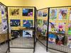 Atacado móvel dobrável empurra-puxa decoração divisória campus exposição exposição supermercado loja de joias jardim de infância trabalhos grade