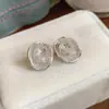 Colar Pingente Redondo Escovado com Contas de Vidro Estilo Coreano Estilo Ins Corrente de Clavícula Luxo Leve Toque de Alto Padrão Joias da Moda