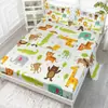 Juego de Sábanas de Baloncesto y Béisbol con Estampado de Sol para Jóvenes de 4 Piezas Incluye 1 Sábana Plana, 1 Sábana Ajustable y 2 Fundas de Almohada