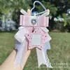 Estilo Ins Original Bolso con Lazo de Lunares Colgante Estrella Marco de Fotos Portatarjetas Pequeño Llavero Versátil para Niña Accesorio