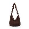 Nueva bolsa de trabajo para primavera y verano, textura gofrada, bolso de hombro grande para mujer, color liso, bolso plisado para chica