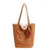 Bolsa de Ombro Moda Versátil Fofa Estilo Preguiçoso Grande Capacidade Outono 2025 Cor Maillard Nova Bolsa Tote